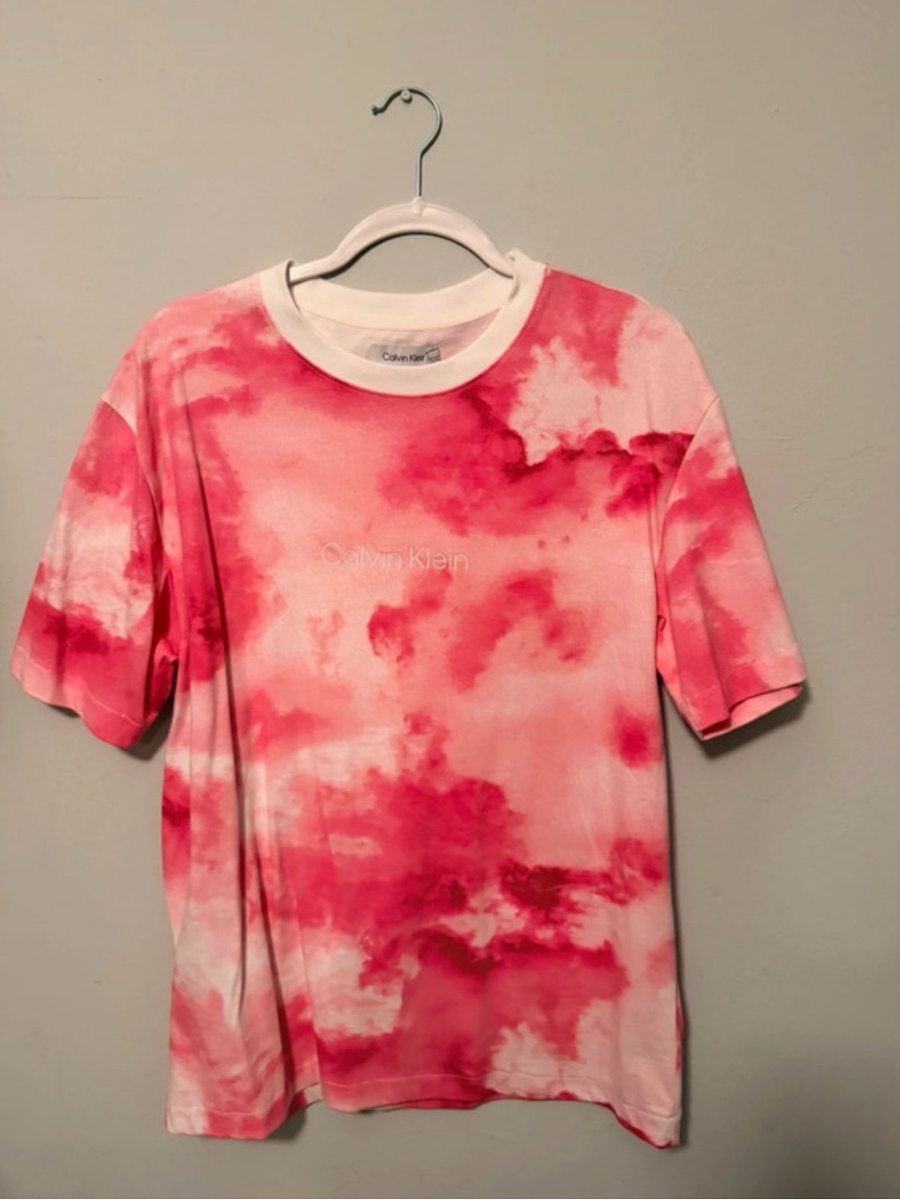 Calvin Klein Kids Pink Tie-Dye Crew Tee